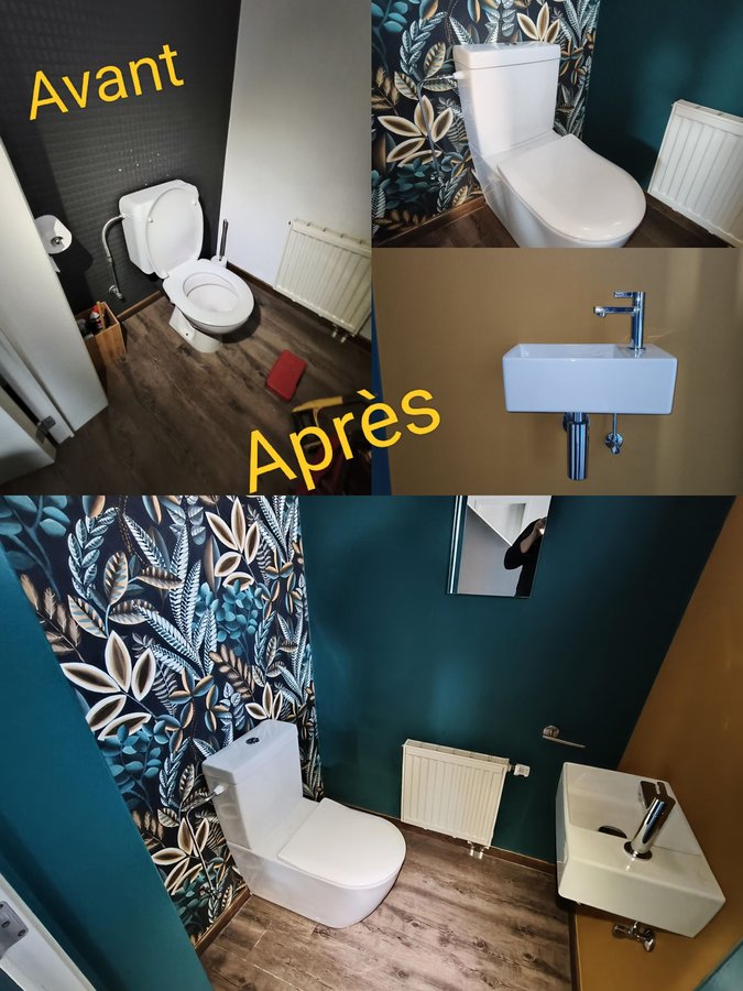 Avant Après rénovation WC et sanitaire