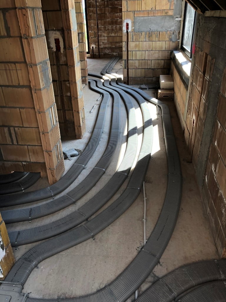 Réseau de gaines de ventilation double flux en construction neuve